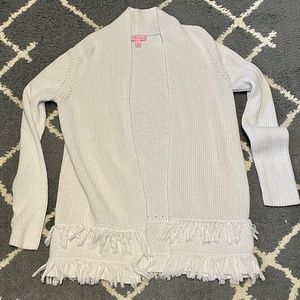 Lilly Pulitzer White Fringe Cardigan - Size Small